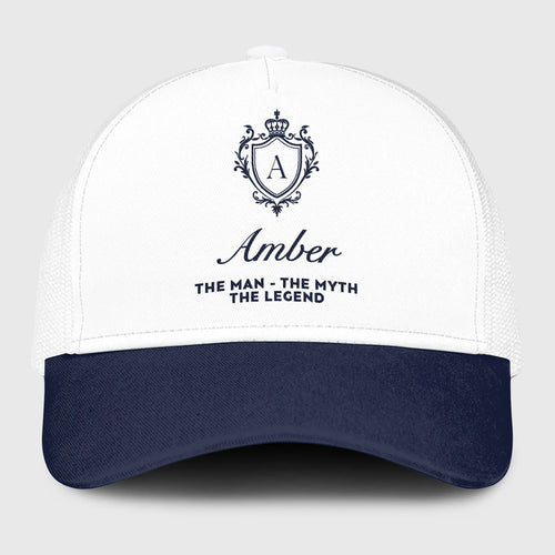 The Man The Myth The Legend Blue And White Baseball Mesh Cap AMBER 13K1 C186PF