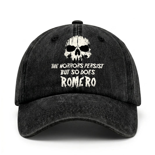 The Horrors Persist But So Does Your Name Cool Skull Washed Cap ROMERO 13K1 C134PF