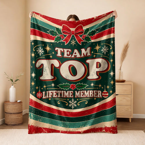 Team Your Name Lifetime Member Christmas Fleece Blanket TOP 13K1 BK52