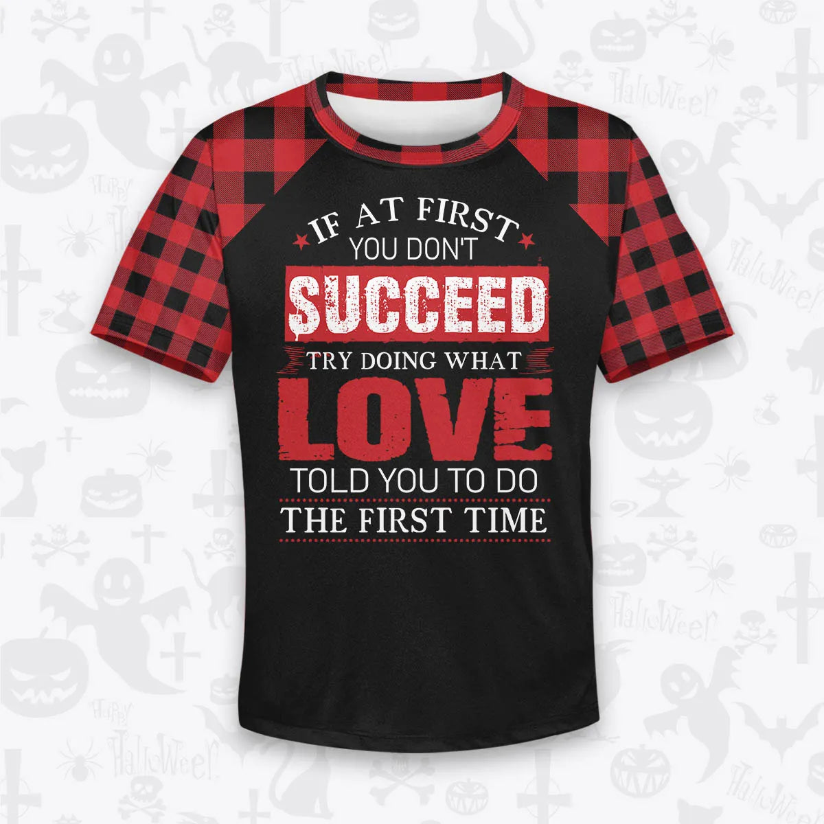 LOVE Buffalo Plaid Pajamas Set Tshirt & Pants 13K1-EV2