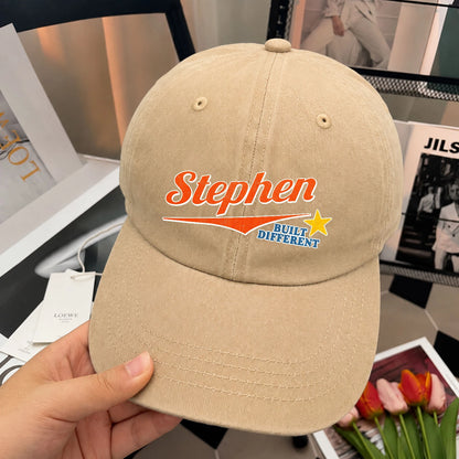Your Name Built Different Logo Washed Cap STEPHEN 13K1 C56PF