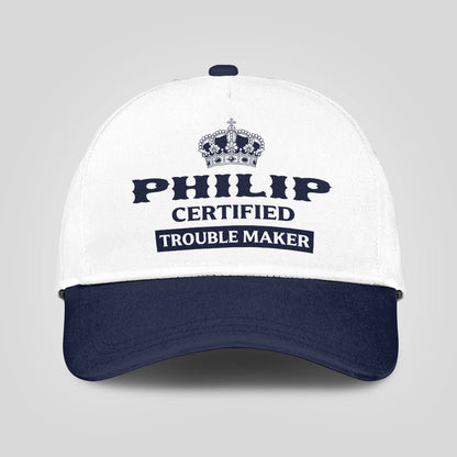 Certified Your Name Trouble Maker Washed Cap PHILIP 13K1 C148PF