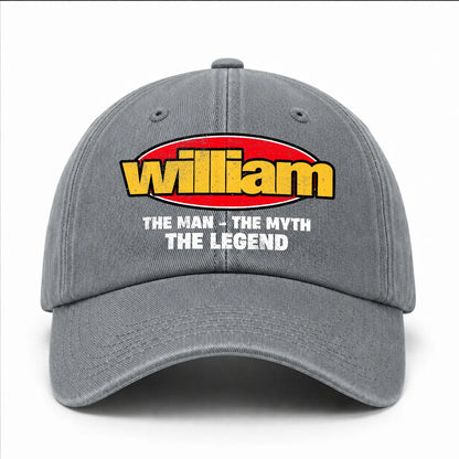 The Man The Myth The Legend Vintage Logo Washed Cap WILLIAM 13K1 C162PF