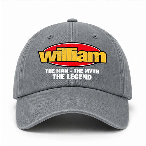 The Man The Myth The Legend Vintage Logo Washed Cap WILLIAM 13K1 C162PF