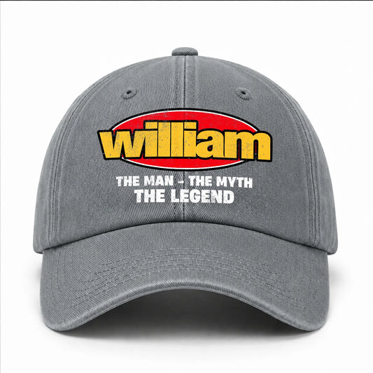 The Man The Myth The Legend Vintage Logo Washed Cap WILLIAM 13K1 C162PF