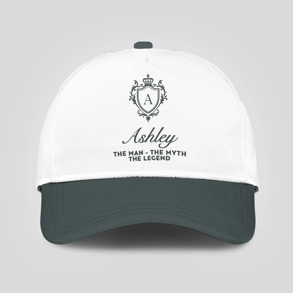 The Man The Myth The Legend Elegant Gray And White Cap ASHLEY 13K1 C170PF