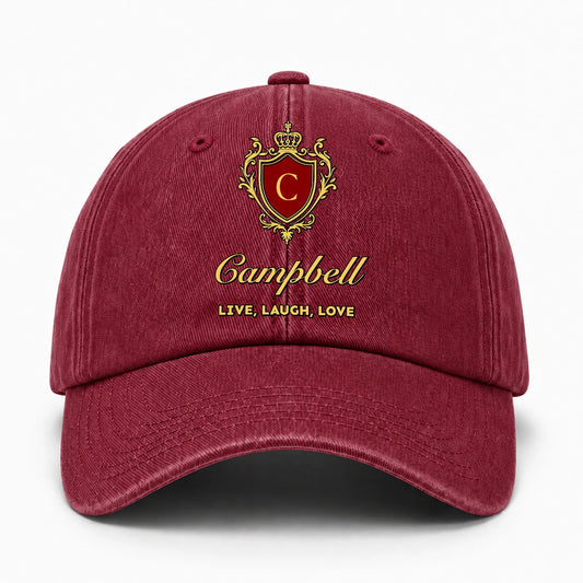 Live Laugh Love Luxury Burgundy Washed Cap CAMPBELL 13K1 C119PF