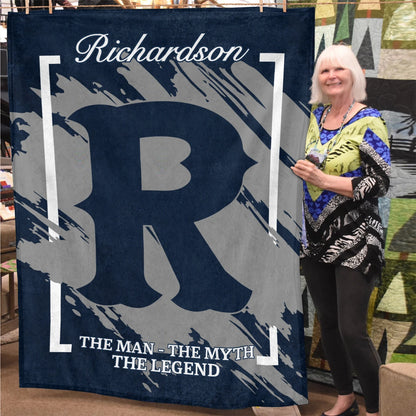 The Man The Myth The Legend Navy Baseball Fleece Blanket RICHARDSON 13K1 BK17