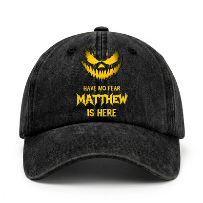 Have No Fear Your Name Is Here Jack O' Lantern Washed Cap MATTHEW 13K1 C135PF