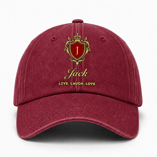 Live Laugh Love Luxury Burgundy Washed Cap JACK 13K1 C119PF
