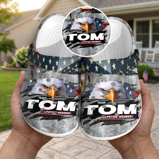 TOM 13K1-CR1 Personalized Name Clogs "Team Lifetime Member"