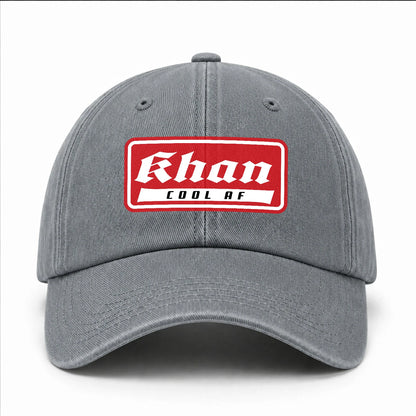 Your Name Cool Af Red Logo Funny Washed Cap KHAN 13K1 C79PF