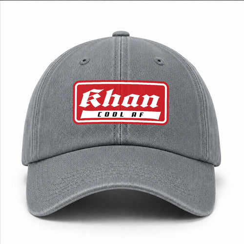 Your Name Cool Af Red Logo Funny Washed Cap KHAN 13K1 C79PF