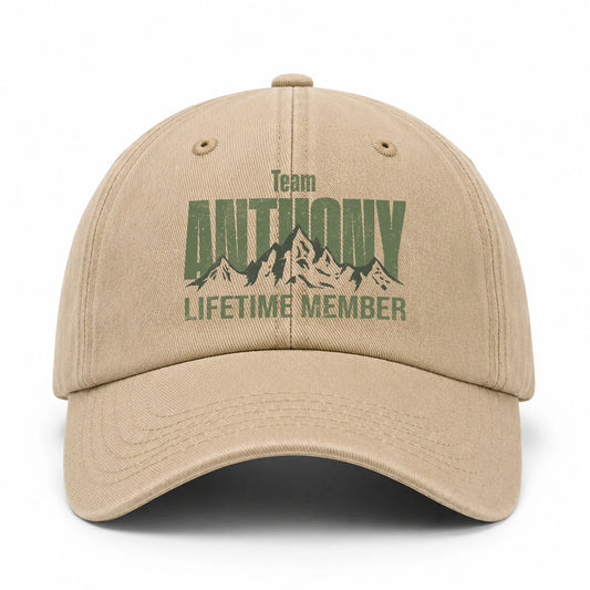 Team Your Name Lifetime Member Mountain Cap ANTHONY 13K1 C58PF