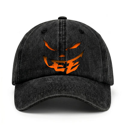 Your Name Jack O' Lantern Halloween Washed Cap LEE 13K1 C100PF