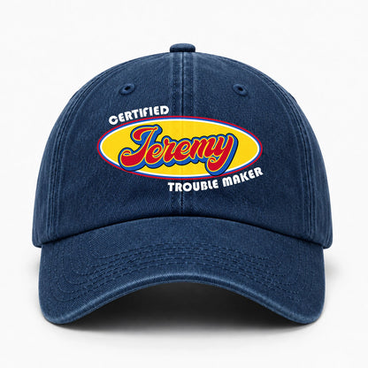 Certified Your Name Trouble Maker Washed Cap JEREMY 13K1 C73PF