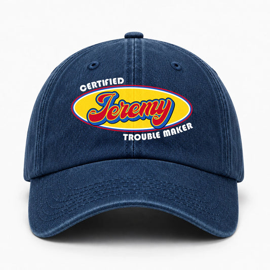 Certified Your Name Trouble Maker Washed Cap JEREMY 13K1 C73PF