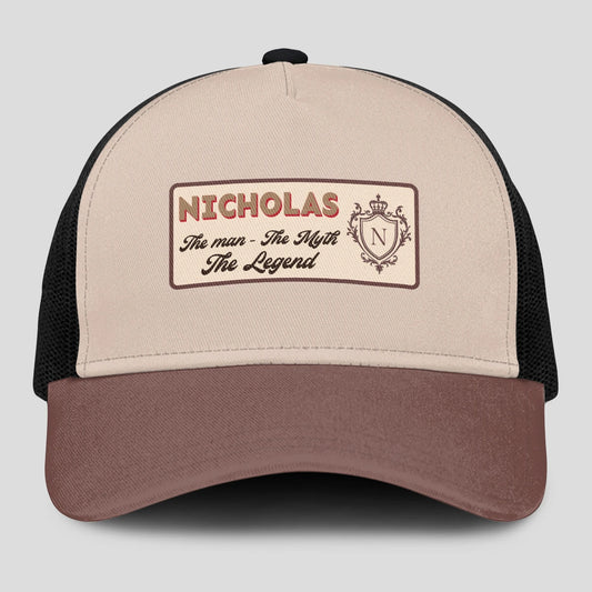 The Man The Myth The Legend Brown And Beige Mesh Cap NICHOLAS 13K1 C213PF