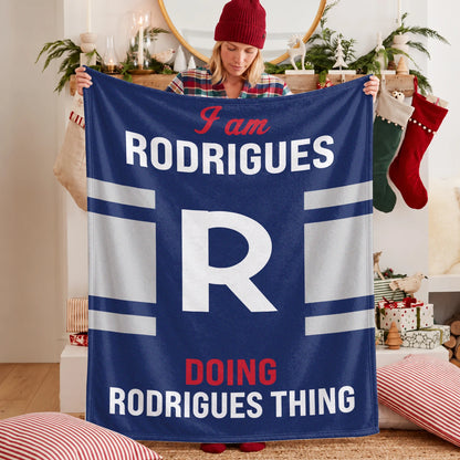 I'm Name Doing Name Things Navy Fleece Blanket RODRIGUES 13K1 BK51