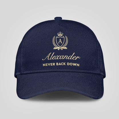 Never Back Down Luxury Crest Navy Cap ALEXANDER 13K1 C167PF