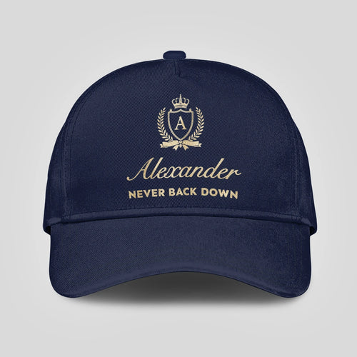 Never Back Down Luxury Crest Navy Cap ALEXANDER 13K1 C167PF