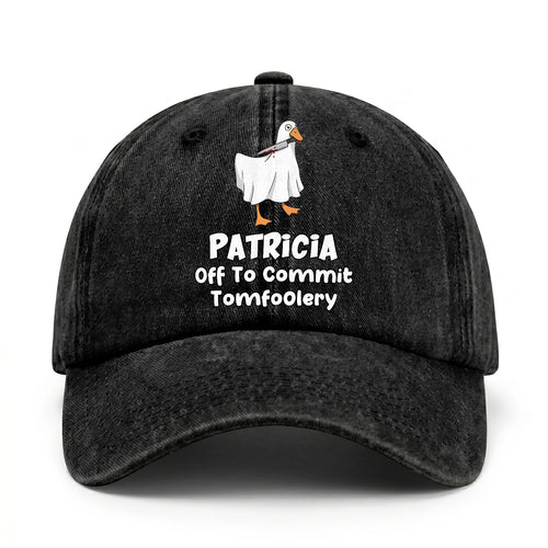 Off To Commit Tomfoolery Funny Goose Washed Cap PATRICIA 13K1 C131PF