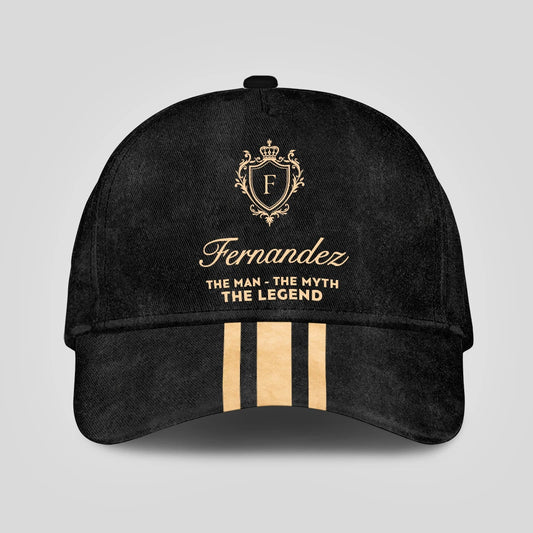 The Man The Myth The Legend Golden Stripes Black Cap FERNANDEZ 13K1 C136PF