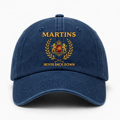 Never Back Down Royal Blue Denim Cap MARTINS 13K1 C60PF