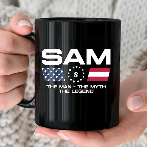 The Man The Myth The Legend Us Flag Mug SAM 13K1 MG23