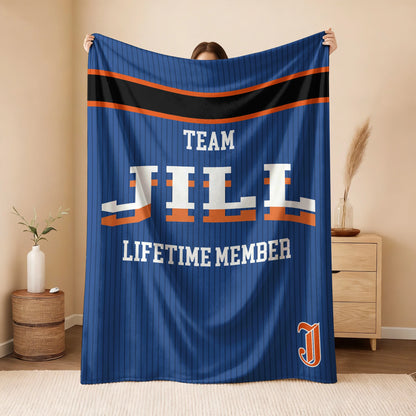 Team Your Name Lifetime Member Basketball Fleece Blanket JILL 13K1 BK47