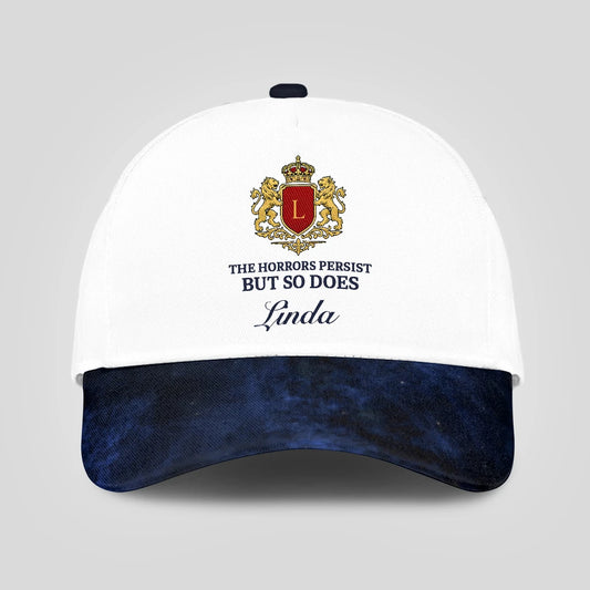 The Horrors Persist But So Does Your Name Elegant Blue And White Cap LINDA 13K1 C123PF
