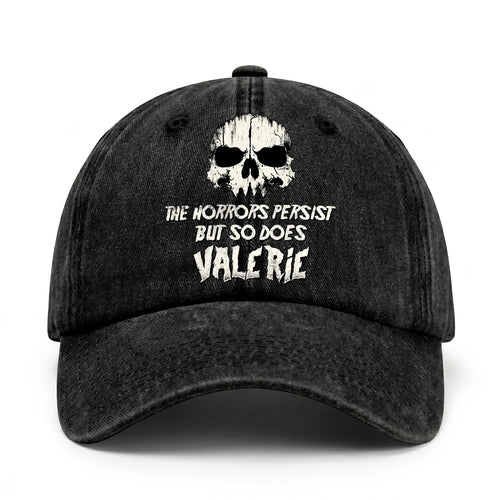 The Horrors Persist But So Does Your Name Cool Skull Washed Cap VALERIE 13K1 C134PF