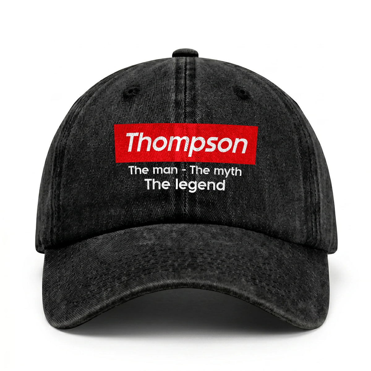 Your Name The Man The Myth The Legend Red Logo Washed Cap THOMPSON 13K1 C130PF