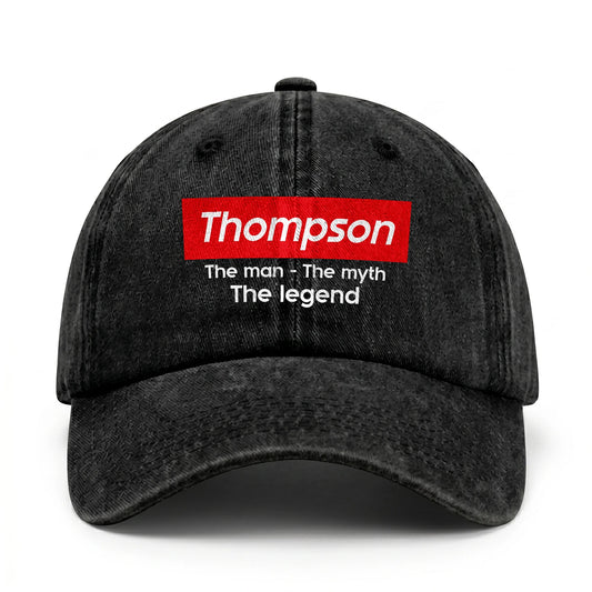Your Name The Man The Myth The Legend Red Logo Washed Cap THOMPSON 13K1 C130PF