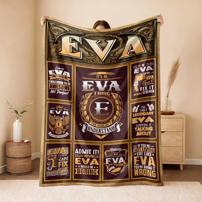 EVA Personalized Blanket | Custom Name Cozy Throw Gift 13K1-BK4
