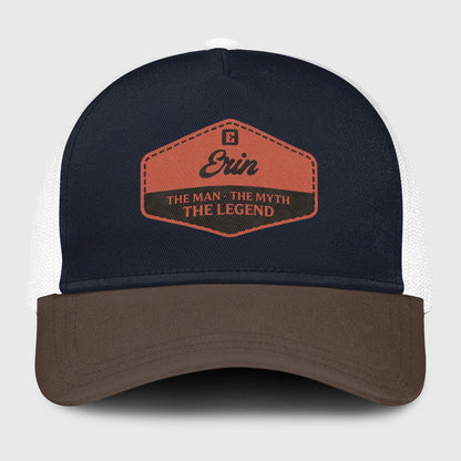 The Man The Myth The Legend Navy And Brown Mesh Cap ERIN 13K1 C188PF