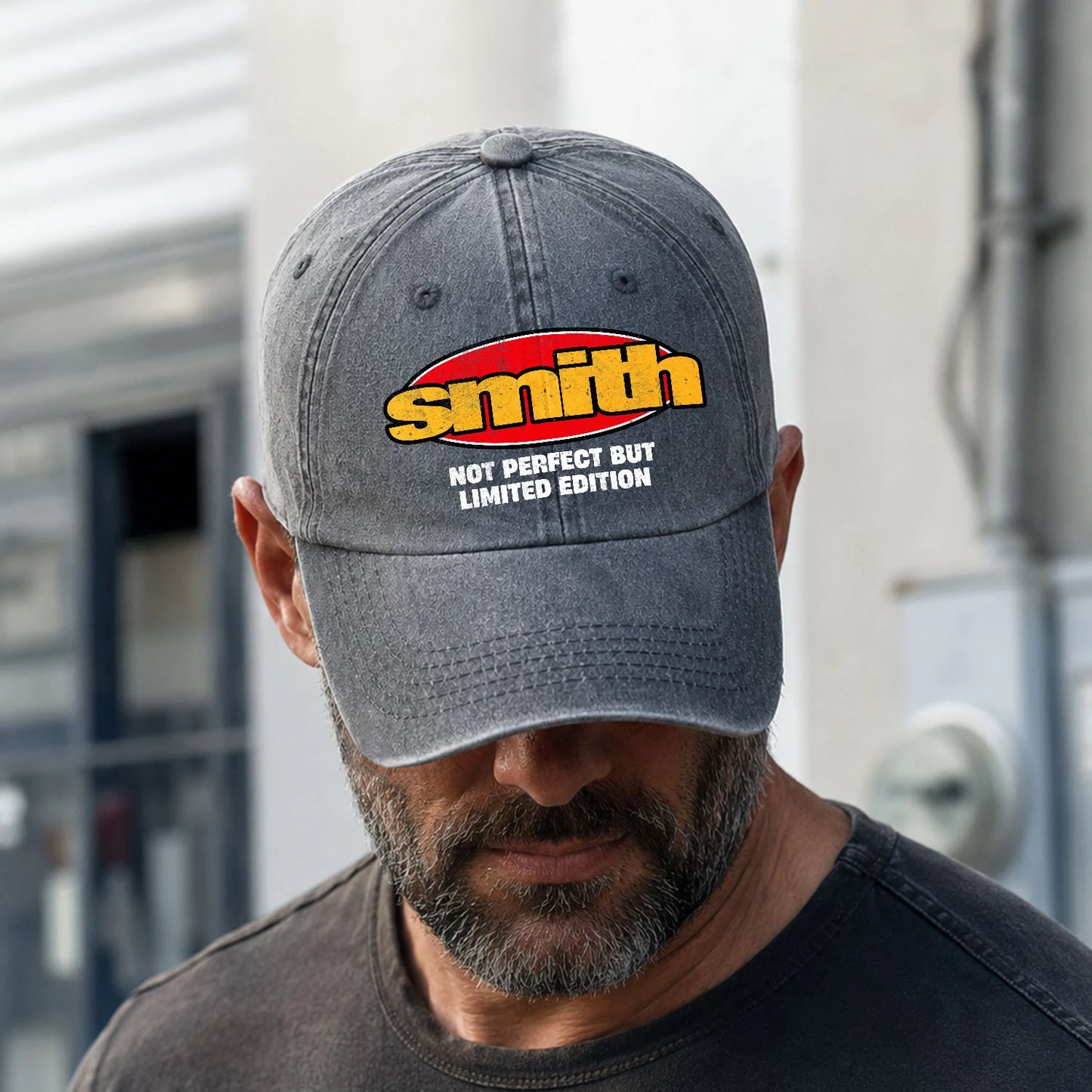 Your Name Not Perfect But Limited Edition Red Logo Washed Cap SMITH 13K1 C84PF