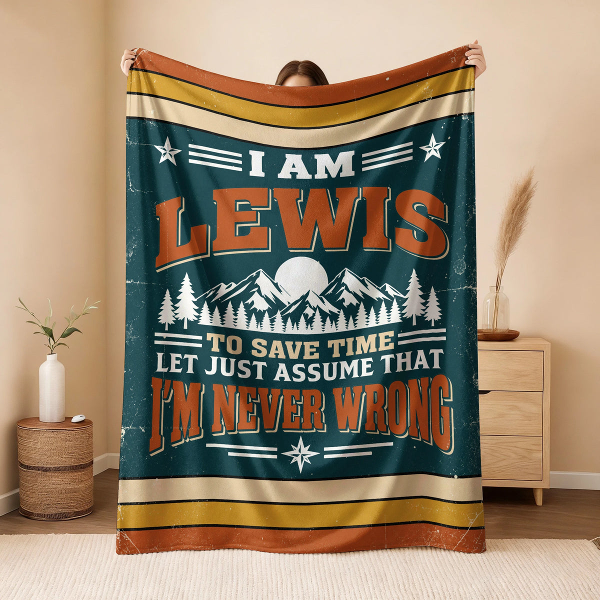 I'm Name Never Wrong Funny Retro Fleece Blanket LEWIS 13K1 BK66