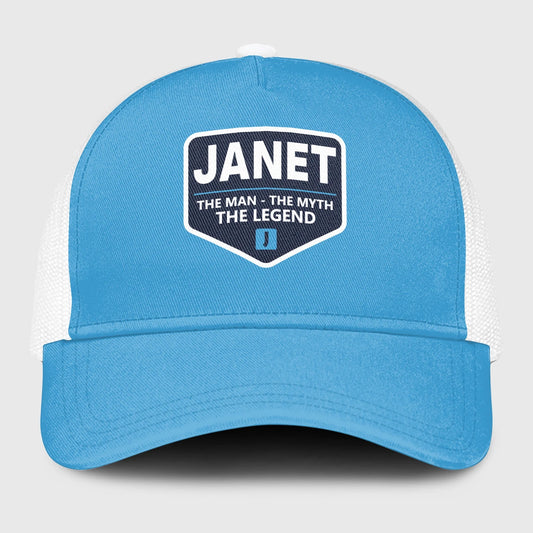 The Man The Myth The Legend Light Blue Mesh Cap JANET 13K1 C190PF