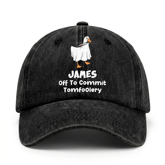 Off To Commit Tomfoolery Funny Goose Washed Cap JAMES 13K1 C131PF