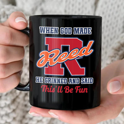 When God Made Your Name Personalized Baseball Mug REED 13K1 MG07