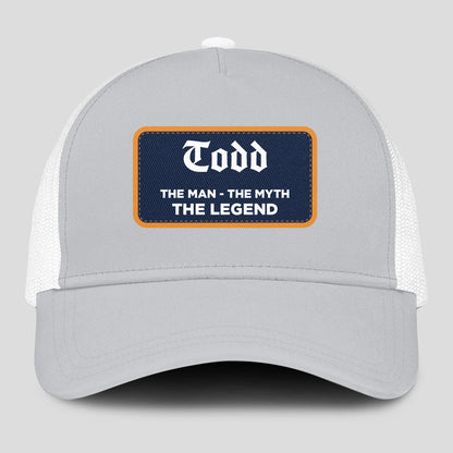 The Man The Myth The Legend Gray Mesh Cap TODD 13K1 C204PF