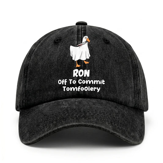 Off To Commit Tomfoolery Funny Goose Washed Cap RON 13K1 C131PF