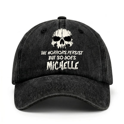 The Horrors Persist But So Does Your Name Cool Skull Washed Cap MICHELLE 13K1 C134PF