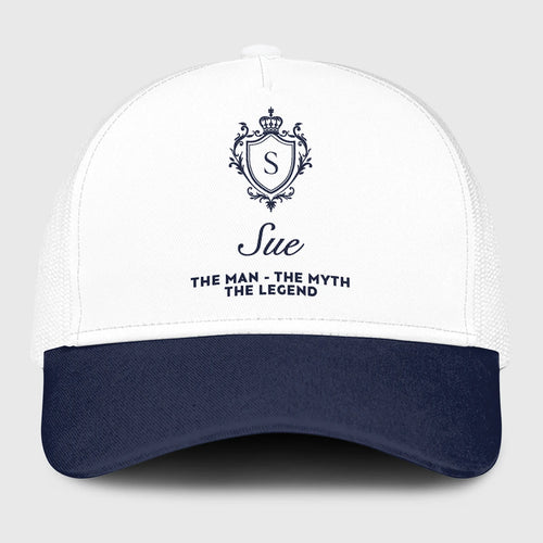 The Man The Myth The Legend Blue And White Baseball Mesh Cap SUE 13K1 C186PF