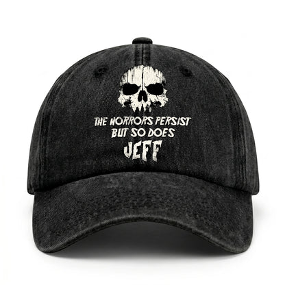 The Horrors Persist But So Does Your Name Cool Skull Washed Cap JEFF 13K1 C134PF