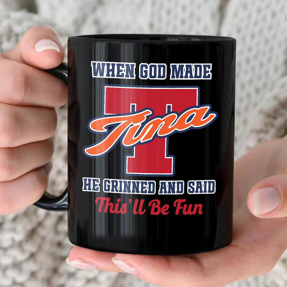 When God Made Your Name Personalized Baseball Mug TINA 13K1 MG07