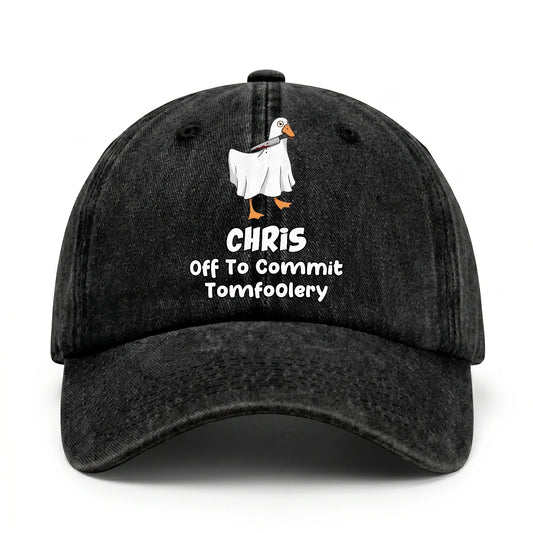 Off To Commit Tomfoolery Funny Goose Washed Cap CHRIS 13K1 C131PF