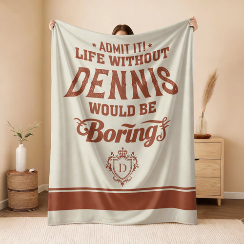 Life Without Your Name Would Be Boring Cream Terracotta Blanket DENNIS 13K1 BK24