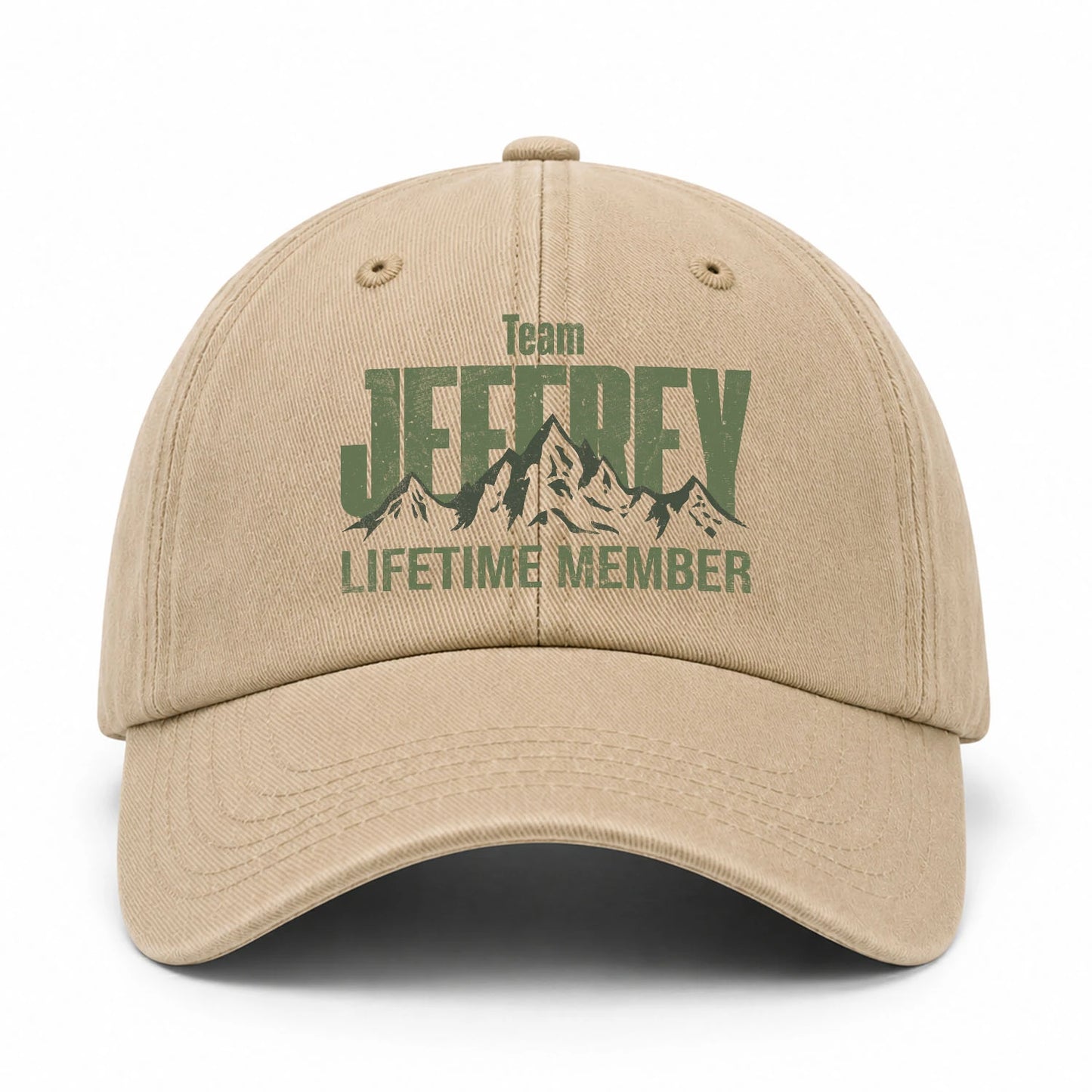 Team Your Name Lifetime Member Mountain Cap JEFFREY 13K1 C58PF